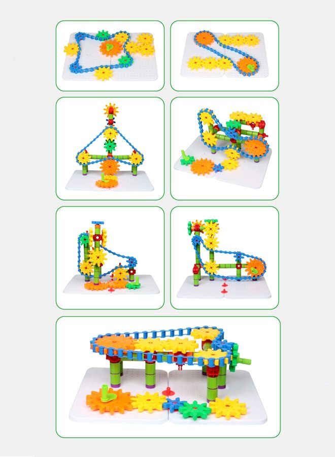 مجموعة ألعاب تعليمية مضحكة شائعة لرياض الأطفال ذكاء DIY بناء لعبة بلاستيكية تروس - Image 5