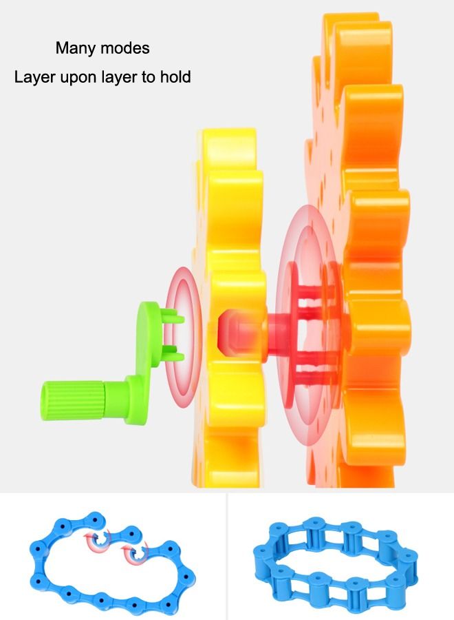 مجموعة ألعاب تعليمية مضحكة شائعة لرياض الأطفال ذكاء DIY بناء لعبة بلاستيكية تروس - Image 2