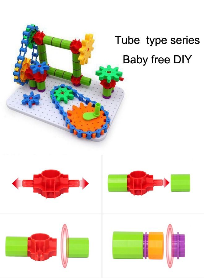 مجموعة ألعاب تعليمية مضحكة شائعة لرياض الأطفال ذكاء DIY بناء لعبة بلاستيكية تروس - Image 3