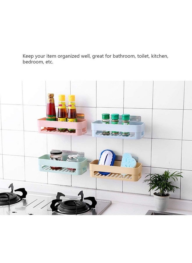 HOME CUBE Multipurpose Strong Magic Sticker Matte Plastic Wall Holder Storage Box Shelf for Kitchen Bathroom , Assorted , Set of 2 - Image 4