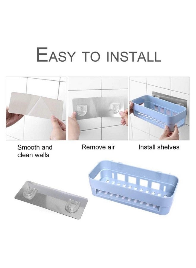 HOME CUBE Multipurpose Strong Magic Sticker Matte Plastic Wall Holder Storage Box Shelf for Kitchen Bathroom , Assorted , Set of 2 - Image 3