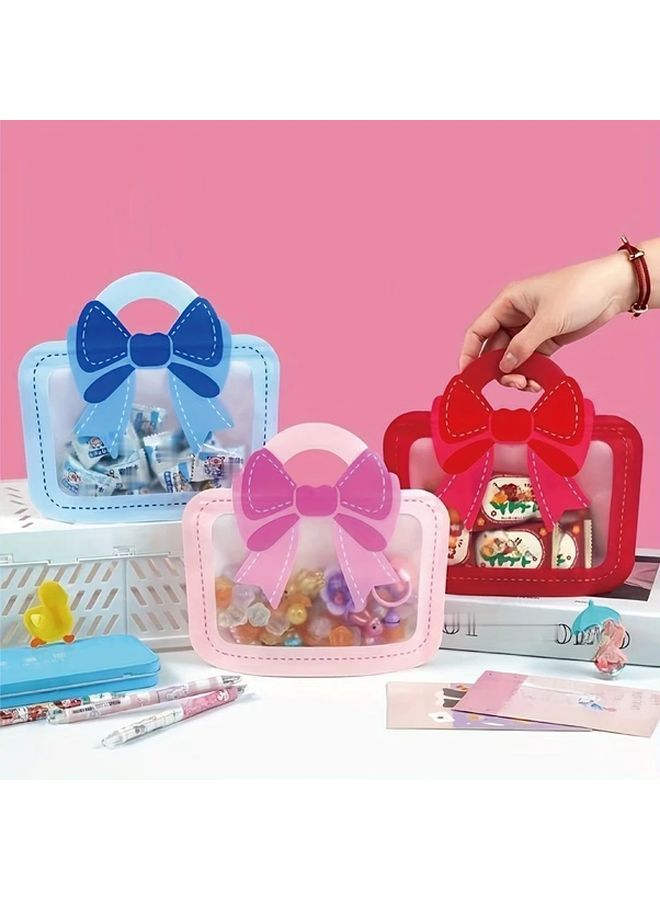 12 حزمة من حقائب الهدايا المحمولة على شكل قوس مزيج من 3 ألوان لتغليف المجوهرات والحفلات - Image 3