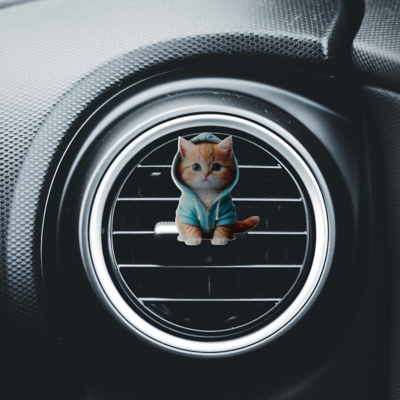 Tabanzhe Cute Cat Car Air Fresheners Vent Clips - 2PCS Kawaii Air Conditioning Outlet Perfume Clip - Image 3