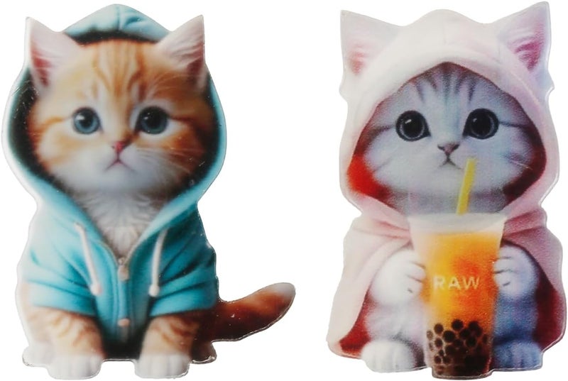 Tabanzhe Cute Cat Car Air Fresheners Vent Clips - 2PCS Kawaii Air Conditioning Outlet Perfume Clip - Image 1