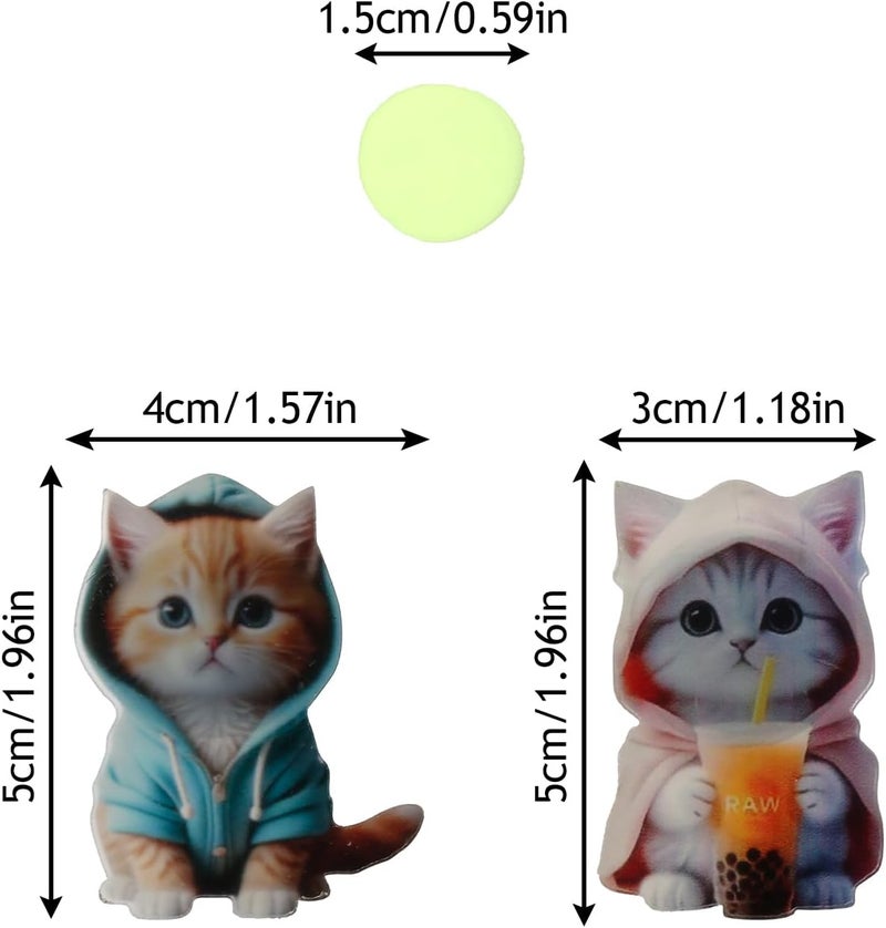 Tabanzhe Cute Cat Car Air Fresheners Vent Clips - 2PCS Kawaii Air Conditioning Outlet Perfume Clip - Image 2