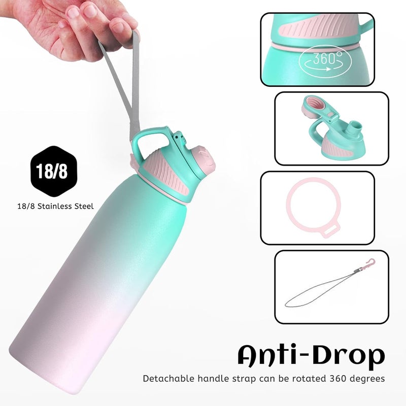 FjBottle زجاجة مياه من الفولاذ المقاوم للصدأ من ، سعة 600 مل/800 مل/1 لتر/1.5 لتر، مزودة بغطاء مغناطيسي، خالية من مادة BPA، معزولة حراريًا، مناسبة للرياضة والعمل والسفر. - Image 3