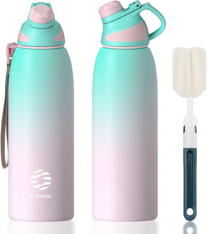 FjBottle زجاجة مياه من الفولاذ المقاوم للصدأ من ، سعة 600 مل/800 مل/1 لتر/1.5 لتر، مزودة بغطاء مغناطيسي، خالية من مادة BPA، معزولة حراريًا، مناسبة للرياضة والعمل والسفر. - Image 1