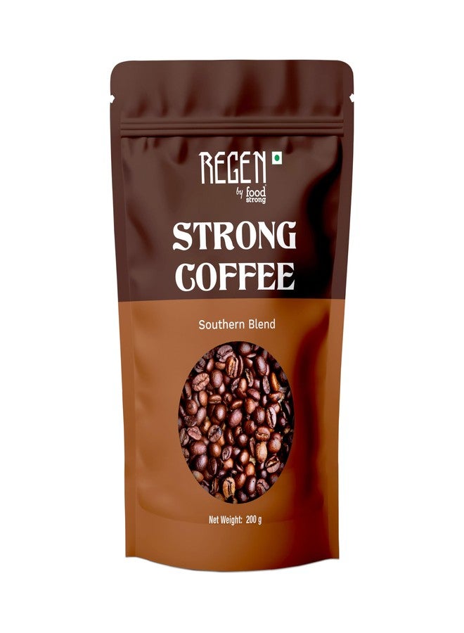 Regen Strong Coffee Powder | Southern Blend | 70% Coffee + 30% Chicory | Freshly Roasted South Indian Filter Coffee | Smooth, Aromatic & Bold Taste | Made in India | 200G Pouch - Image 1