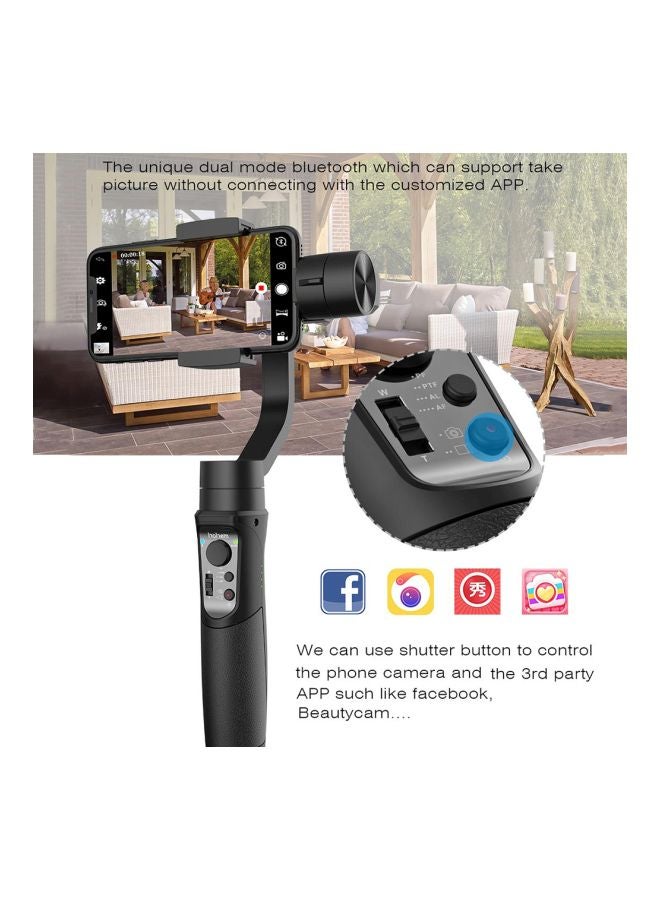 hohem 3-Axis Handheld Stabilizer For Samsung Galaxy S9+/S9/S8+/S8/S7/S6/Q2 Edge Black - Image 5