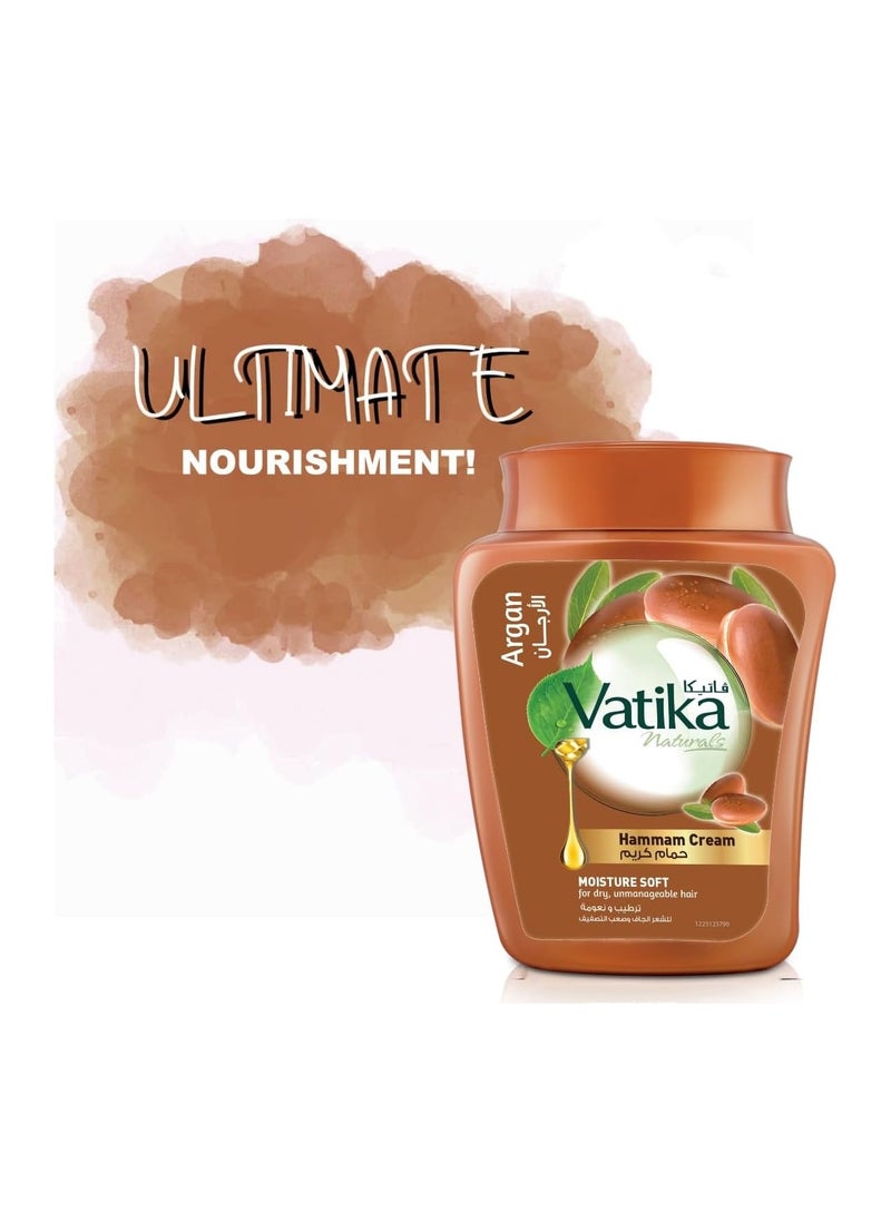 Vatika Hammam Cream 450g | Natural Extracts of Argan | Promotes Volume & Nourishes Hair