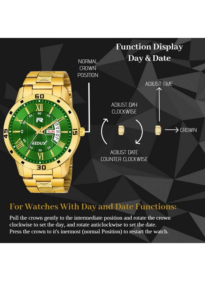 Redux REDUX Mw-404 Stainless Steel Analogue Green Dial Watch For Mens & Boy's  - Image 4