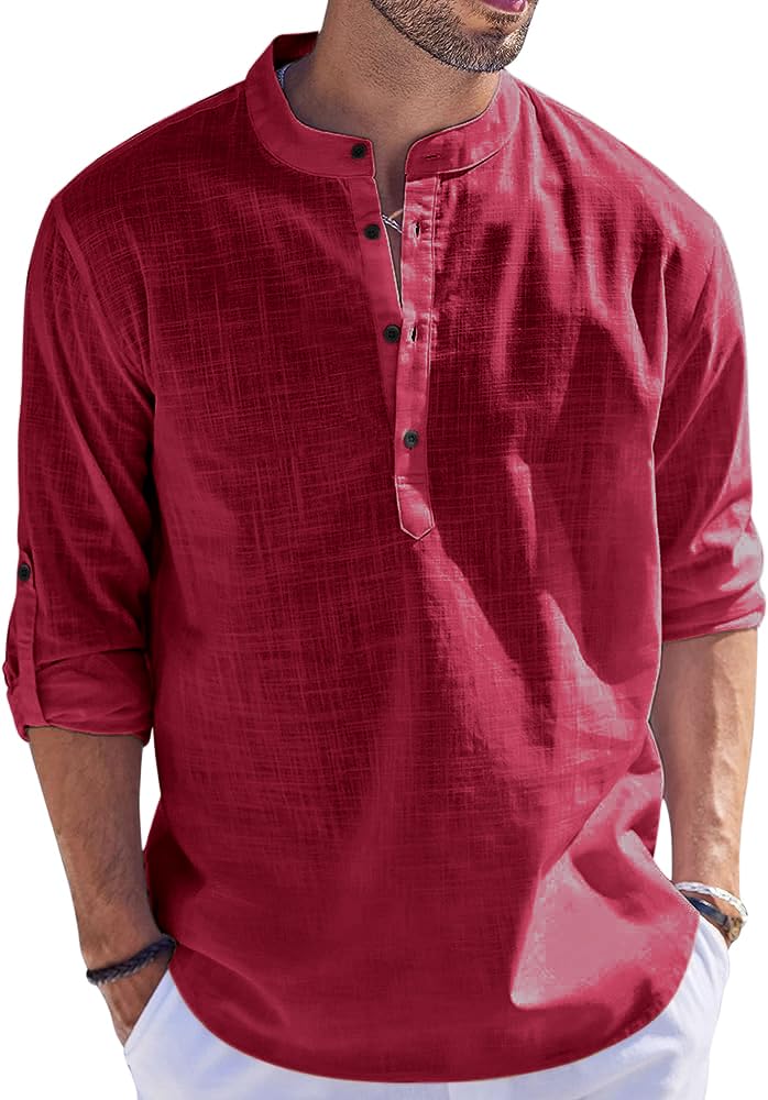 Bellstone Men's Cotton Blend Solid Regular Fit Kurta (Kurta1500_Single_Burgundy_2XL - Image 4