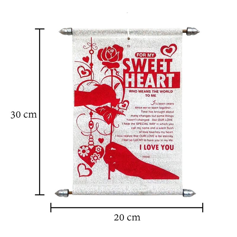 Saugat Traders Saugat Traders Valentine Day Gift For Girlfriend & Boyfriend Couple Gift Combo Ring with Red Rose | Love Scroll Card For Propose Day & Rose Day - Image 3
