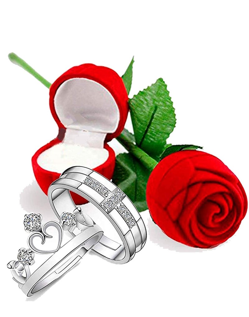 Saugat Traders Saugat Traders Valentine Day Gift For Girlfriend & Boyfriend Couple Gift Combo Ring with Red Rose | Love Scroll Card For Propose Day & Rose Day - Image 4