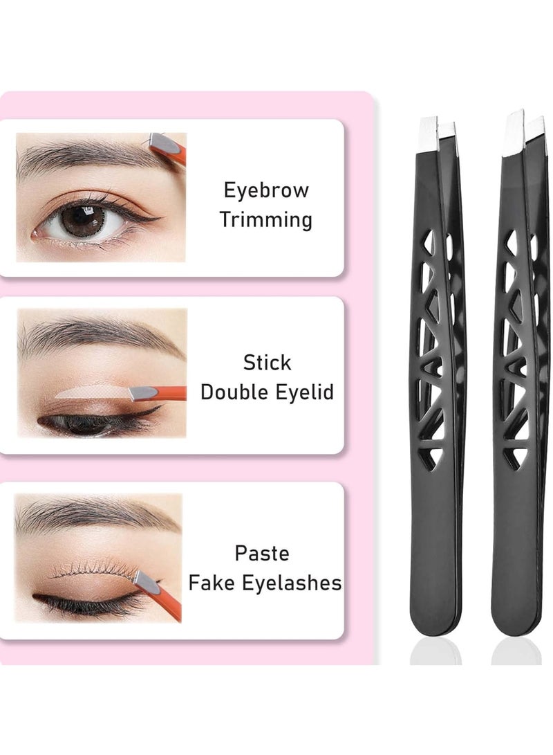 SOLARAE Tweezers Set, 4 Pcs Stainless Steel Lash Tweezers, Hair Plucking Daily Beauty Tools, Precision Tweezer for Ingrown Hair, Facial Hair, Splinter Removal, for Women and Men - Image 5