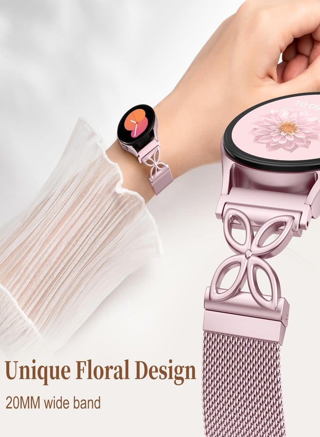 Getino Magnetic Metal Strap Compatible with Galaxy Watch 7 Band, Galaxy Watch 6 Classic Band FE 5 Pro 4 Active 2, 20mm Milanese Floral Dressy Wristband for Samsung Watch Bands Women 40mm 44mm 45mm - Image 3