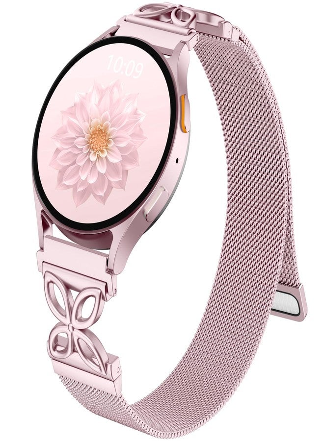 Getino Magnetic Metal Strap Compatible with Galaxy Watch 7 Band, Galaxy Watch 6 Classic Band FE 5 Pro 4 Active 2, 20mm Milanese Floral Dressy Wristband for Samsung Watch Bands Women 40mm 44mm 45mm - Image 1