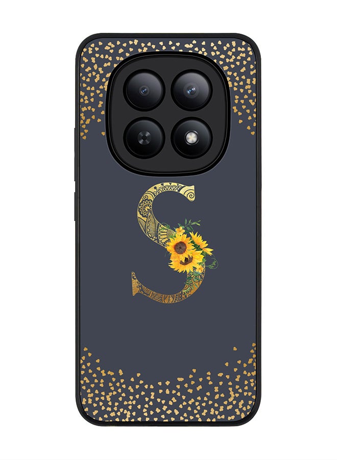 Stylizedd For Xiaomi Redmi Note 15 5G / Poco M8 Case,Slim fit Camera Protection, Shockproof Thin Phone cover  - Custom Floral Monogram - S  (Grey ) - Image 1