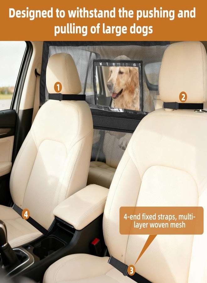 benut 52" Wide Dog Car Barrier with Window & Steel Frame, Universal Fit for Cars, Sedans,SUVs,and Trucks, Car Barrier for Escape-Proof, Vehicle Gate for Dog Travel - Image 5