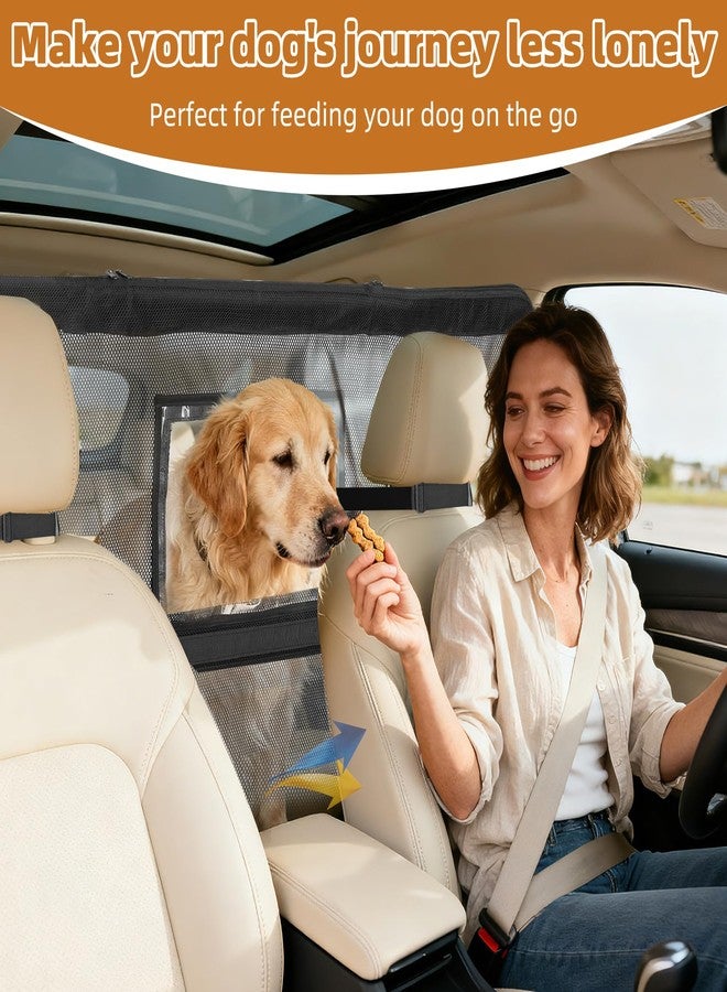 benut 52" Wide Dog Car Barrier with Window & Steel Frame, Universal Fit for Cars, Sedans,SUVs,and Trucks, Car Barrier for Escape-Proof, Vehicle Gate for Dog Travel - Image 2