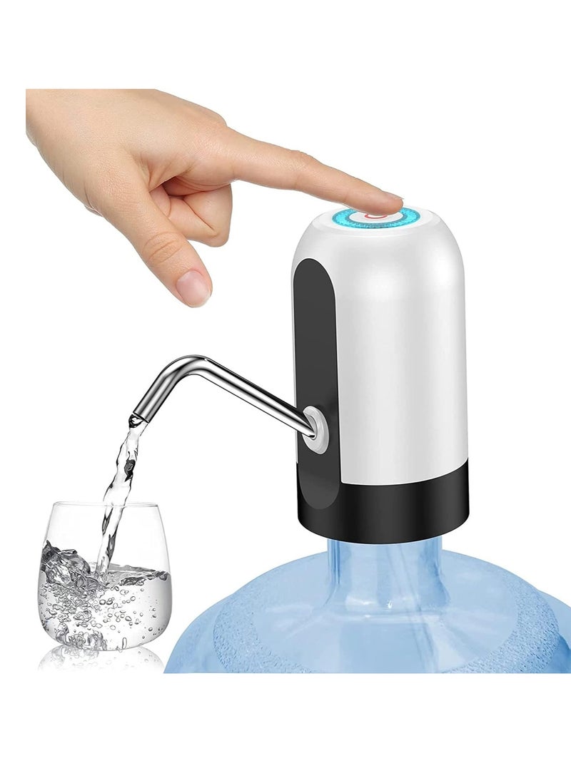 موزع مياه أوتوماتيكي محمول بشحن USB ومضخة كهربائية أبيض/أسود - Image 1