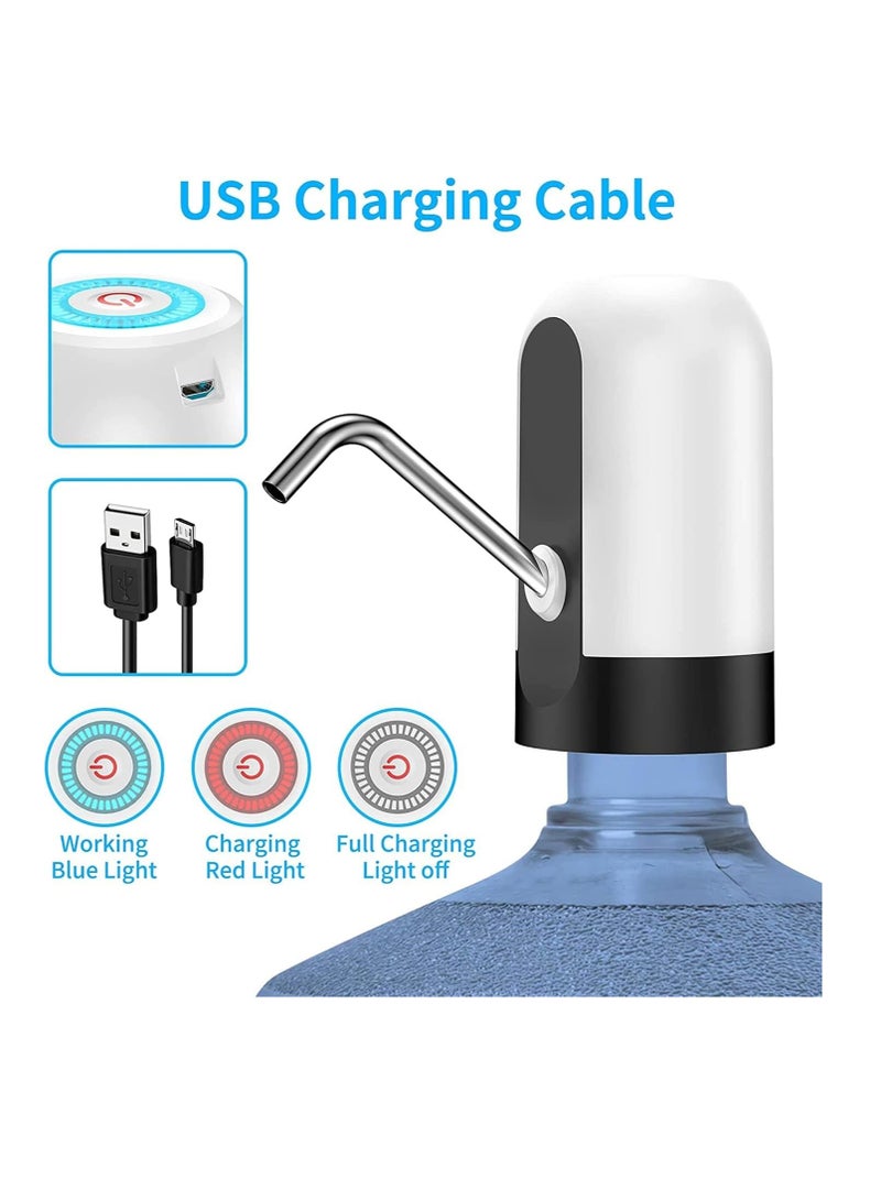 موزع مياه أوتوماتيكي محمول بشحن USB ومضخة كهربائية أبيض/أسود - Image 2