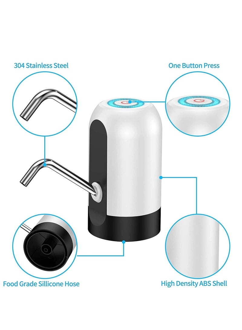 موزع مياه أوتوماتيكي محمول بشحن USB ومضخة كهربائية أبيض/أسود - Image 3