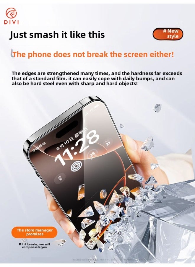Generic - Applicable To For Iphone16 Tempered Film For Iphone15promax Mobile Phone Film 14/13 12 Anti-fingerprint 11-Color:[nano Hd1 Piece Pack] Full Screen Coverage10 Times Electroplating Anti-fingerprintIf The Sticker Is Damaged, You Will Be Compensated For It.-Size:For Iphone 12 Pro Max - Image 1