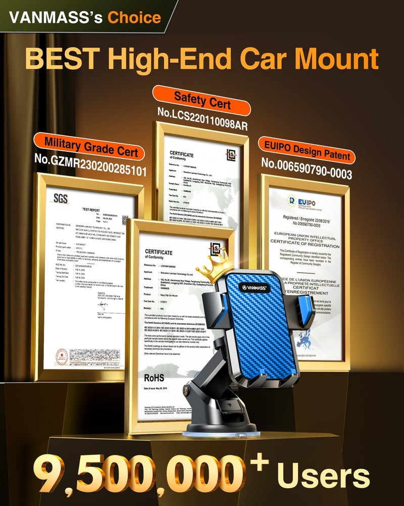 VANMASS 2025 Car Phone Mount with Strong Suction - Image 3