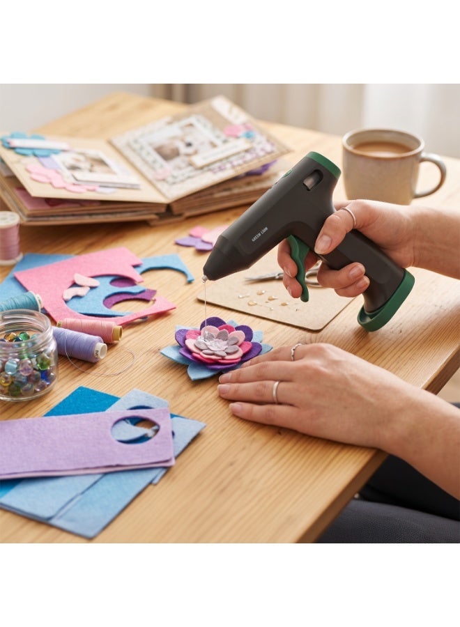 GREEN LION Cordless Electric Glue Gun 7mm Sticks USB-C Rechargeable with 10 Glue Sticks Ergonomic Pistol-Grip Craft Tool Perfect for crafts, DIY home decor and more - Image 2