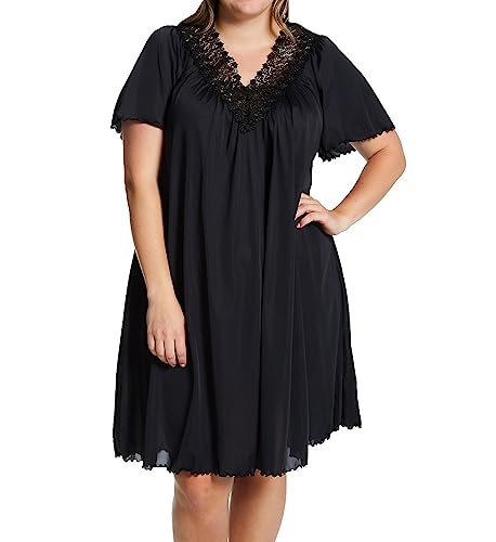 Shadowline Women's Plus-Size Beloved 40 Inch Flutter Sleeve Waltz Gown, Black, 1X - Image 1