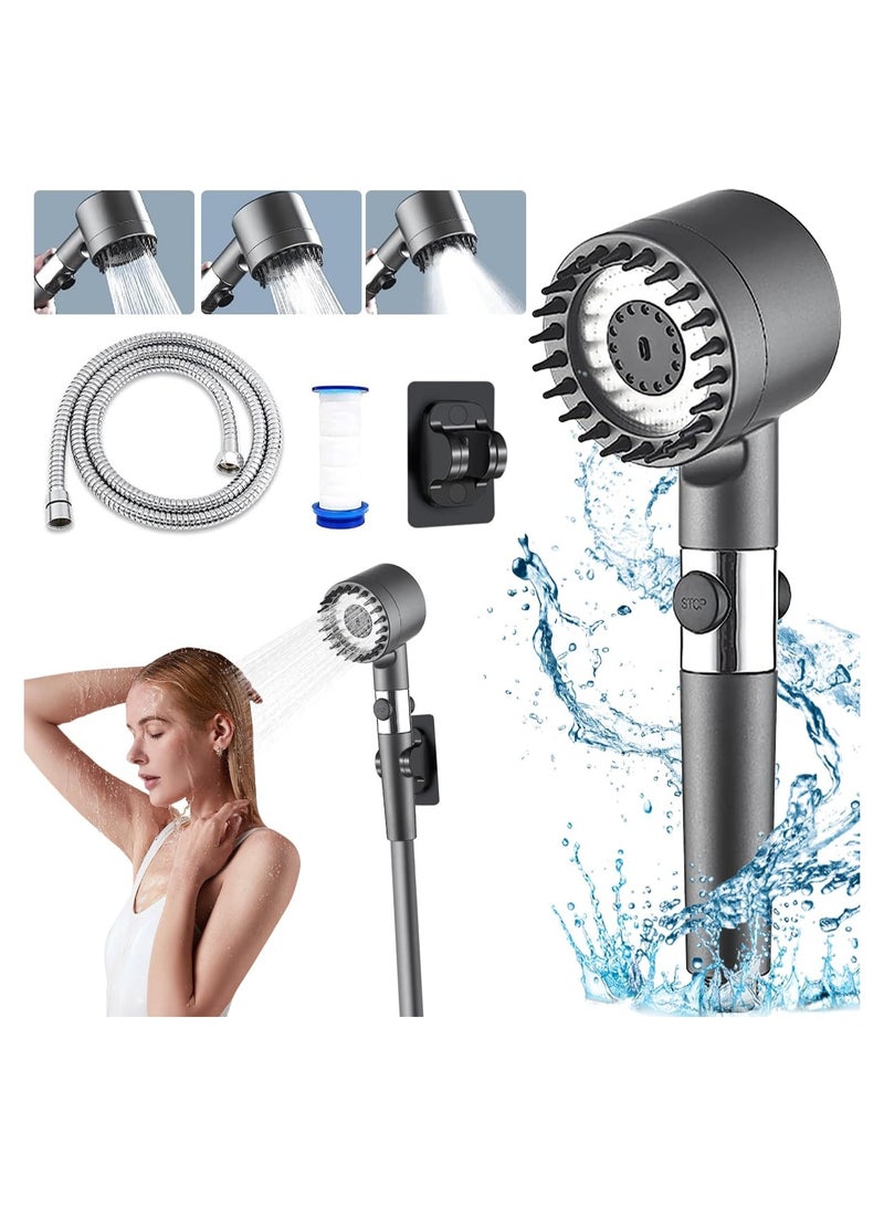 Shower Filter Shower Head - High Pressure Bathroom Accessories Set to Remove Chlorine and Impurities, Massages Scalp to Anti Hairfall and Dry Skin, with Shower Hose and Shower Holder (3 Modes) - Image 1