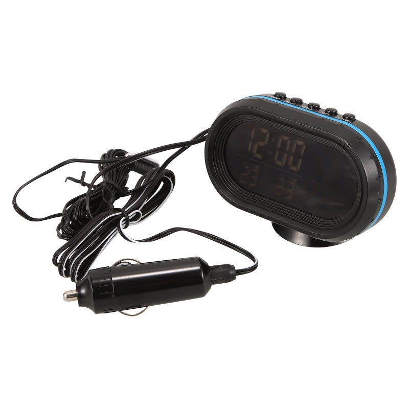 Car Voltmeter Clock Display Vehicle 3-in-1 Voltmeter Temperature Meter - Image 1