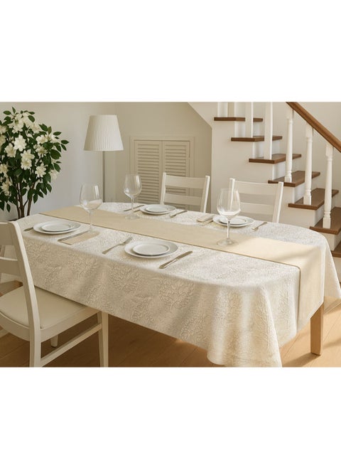 مفرش طاولة مستطيل من الكتان من INtex Home DAS Design مناسب لطاولات الاستقبال وغرف المعيشة والمطبخ - تصميم أنيق لديكور المنزل - مجموعة من قطعة واحدة