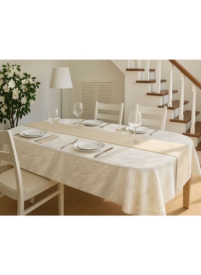 مفرش طاولة مستطيل من الكتان من INtex Home DAS Design مناسب لطاولات الاستقبال وغرف المعيشة والمطبخ - تصميم أنيق لديكور المنزل - مجموعة من قطعة واحدة