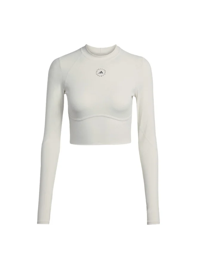Adidas Adidas Asmc Tpr Ls Cr Beige Crop Tops For Women