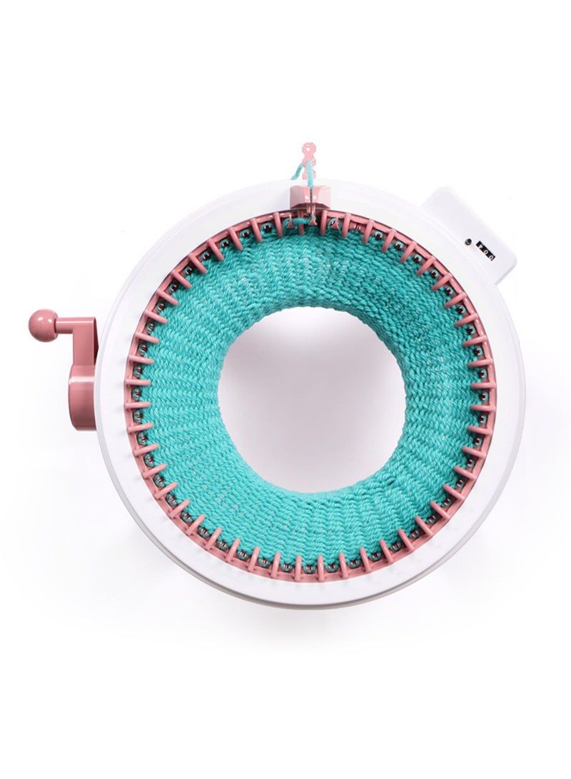 48-Needle Oversized Hand-Cranked Knitting Machine, Diy Creative Wool Hat Scarf Socks Rotary Double Knitting Machine Kit, Suitable For Adults And Children, Pink - Image 2