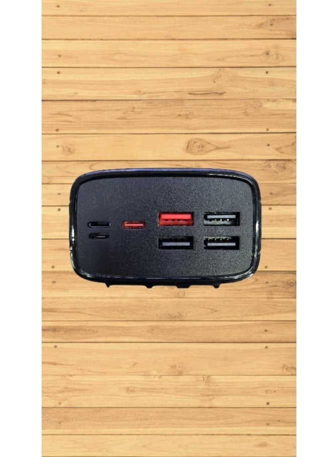 Wulf Power Bank 30000mAh, 22.5W Fast Charging, 4 USB Ports, 2 Type-C, 1 Micro USB And Built-in 3 Cable, Digital Display, Black - Image 3