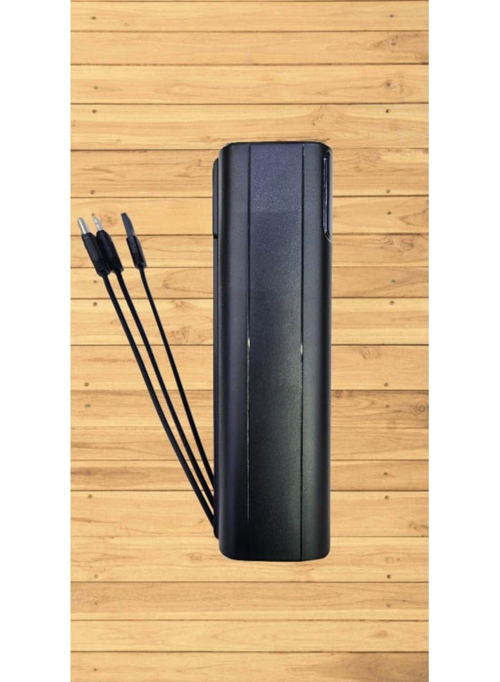 Wulf Power Bank 30000mAh, 22.5W Fast Charging, 4 USB Ports, 2 Type-C, 1 Micro USB And Built-in 3 Cable, Digital Display, Black - Image 5
