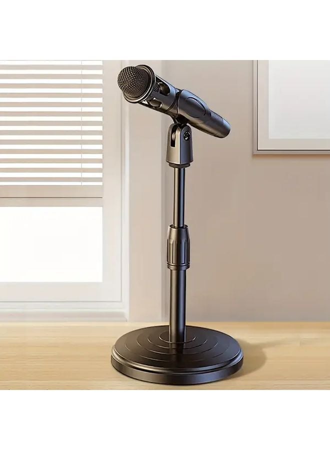 Black Adjustable Desktop Microphone Stand Portable Mini Tripod ABS Material - Image 4