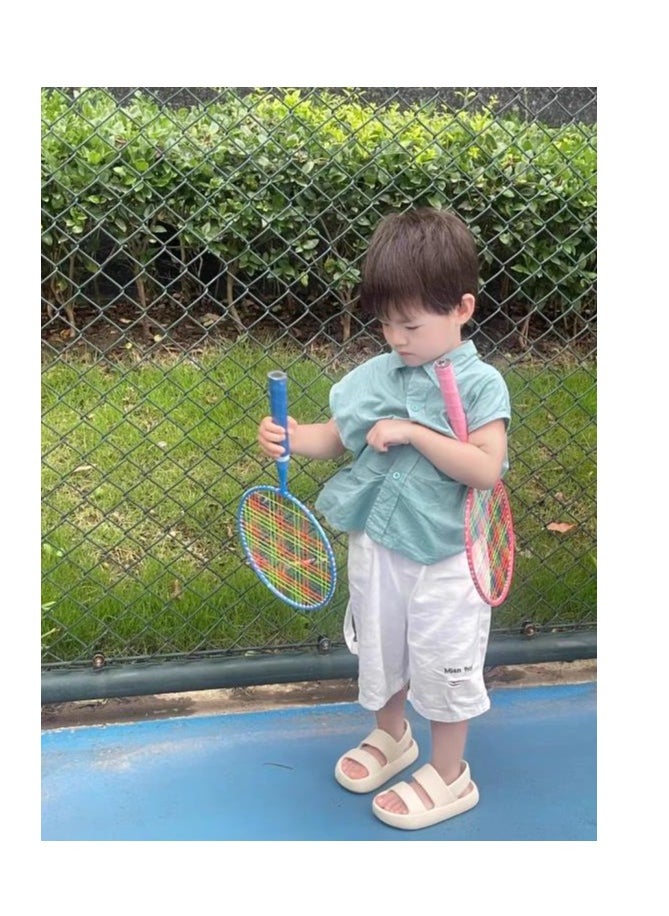PEAK - Children's Iron Alloy Badminton Racket Beginner Kindergarten Elementary School Student Parent-Child Ultra Light Double Racket - Image 1