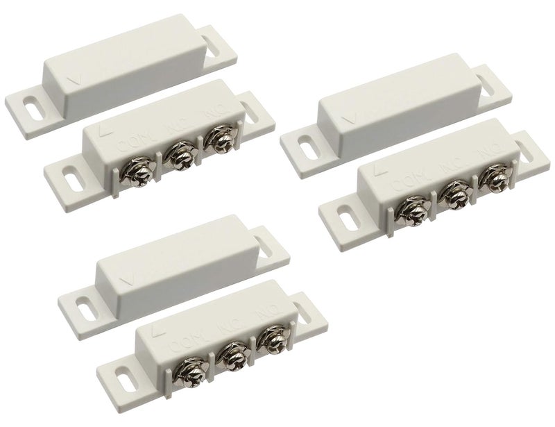 LBY 3 Sets Magnetic Reed Switch, Normally Open/Closed Contact Switch, Personal Gap Alarm, DC 5V/12V/24V Compatible, with Screws, Plastic ABS Shell, White - Image 3