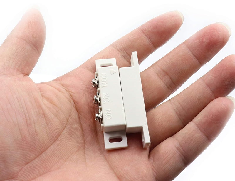 LBY 3 Sets Magnetic Reed Switch, Normally Open/Closed Contact Switch, Personal Gap Alarm, DC 5V/12V/24V Compatible, with Screws, Plastic ABS Shell, White - Image 2