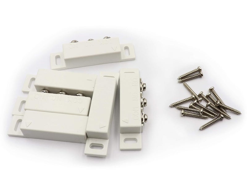 LBY 3 Sets Magnetic Reed Switch, Normally Open/Closed Contact Switch, Personal Gap Alarm, DC 5V/12V/24V Compatible, with Screws, Plastic ABS Shell, White - Image 5