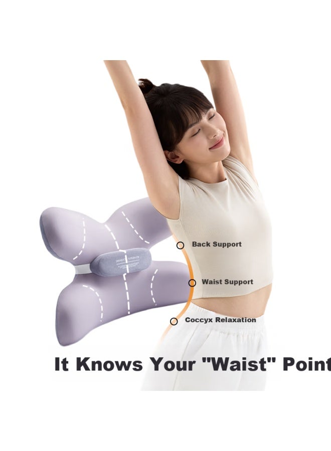 Everythink Ergonomic Lumbar Support Pillow Butterfly Backrest Office Car Student Chair Cushion Lumbar Support Lumbar Backrest Pillow - Image 1