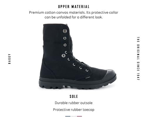 Palladium Men's Baggy Canvas Boot, Black/Black, 12 M - Image 3