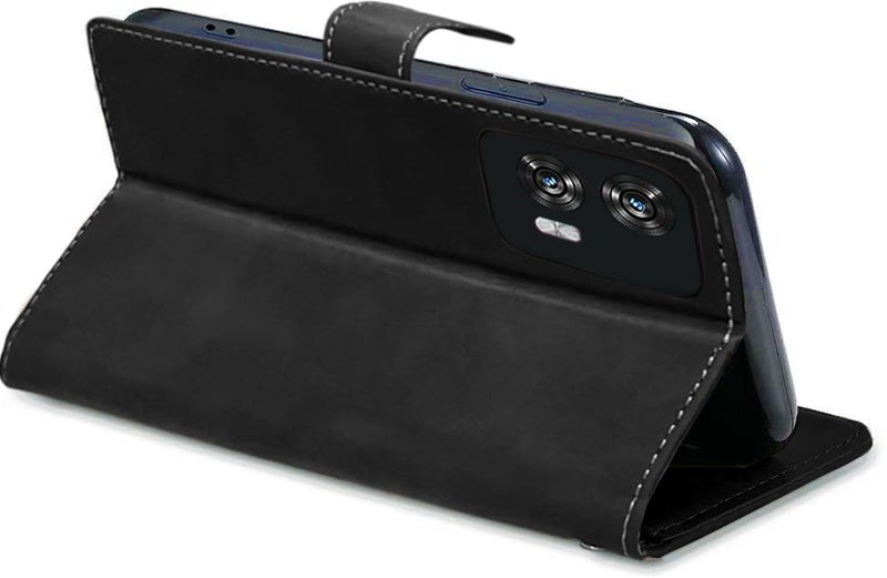 Excelsior Flip Cover for Motorola Moto Edge 50 Fusion, Moto G85 5G | Premium PU Leather | Full Protection (Black) - Image 3
