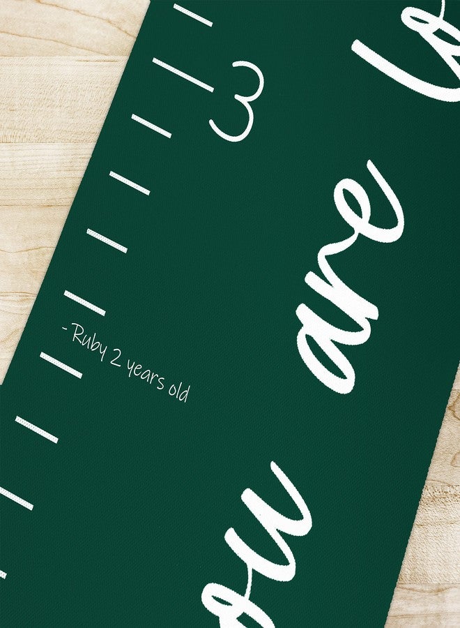 Morxy Canvas Growth Chart for Kids - Unisex Kids Room Wall Decor - Measuring Height Chart- Wall Tape with Height Chart for Kids (Loved Beyond Measure Dark Green) - Image 3