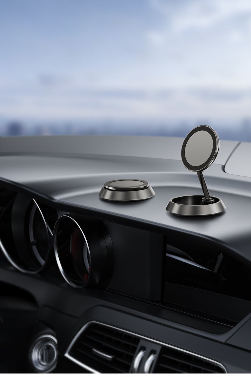 GREEN LION Rotatable MagSafe Phone Holder with Powerful Magnet & Flexible Design / Secure & Stable Car Mount / Compact Design / Zinc Alloy Material - Black - Image 3