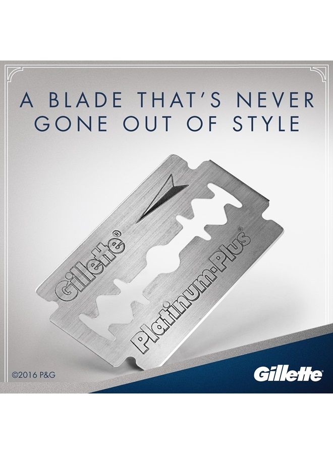 Gillette شفرات حلاقة بلاتينية مزدوجة الحافة للرجال، عبوة من 50 شفرة حديد مقاوم للصدأ - Image 4